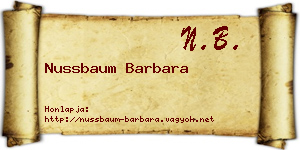 Nussbaum Barbara névjegykártya
